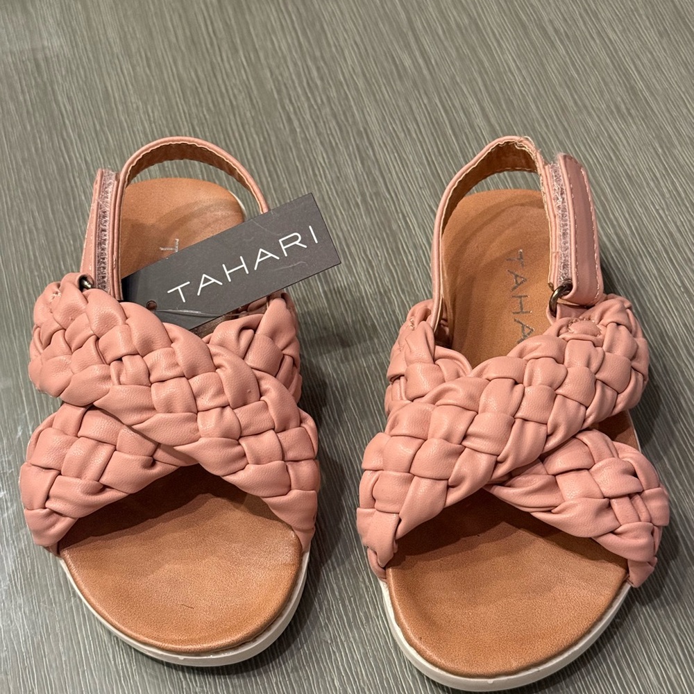 Tahari Braided Slingback Sandals in Blush